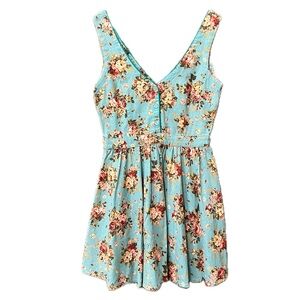 Lucca Couture Turquoise blue floral dress